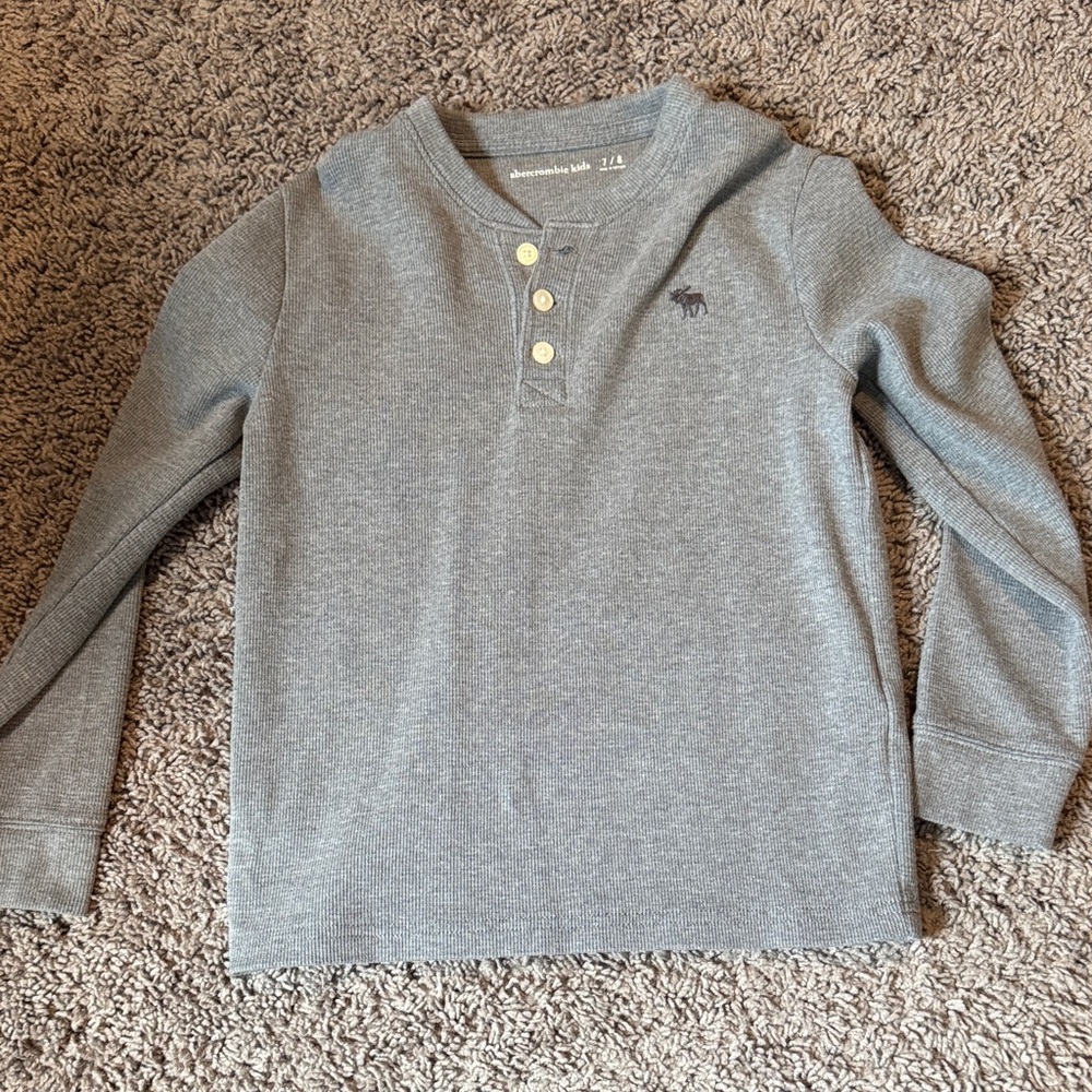 Abercrombie Kids Heather Gray Henley Shirt